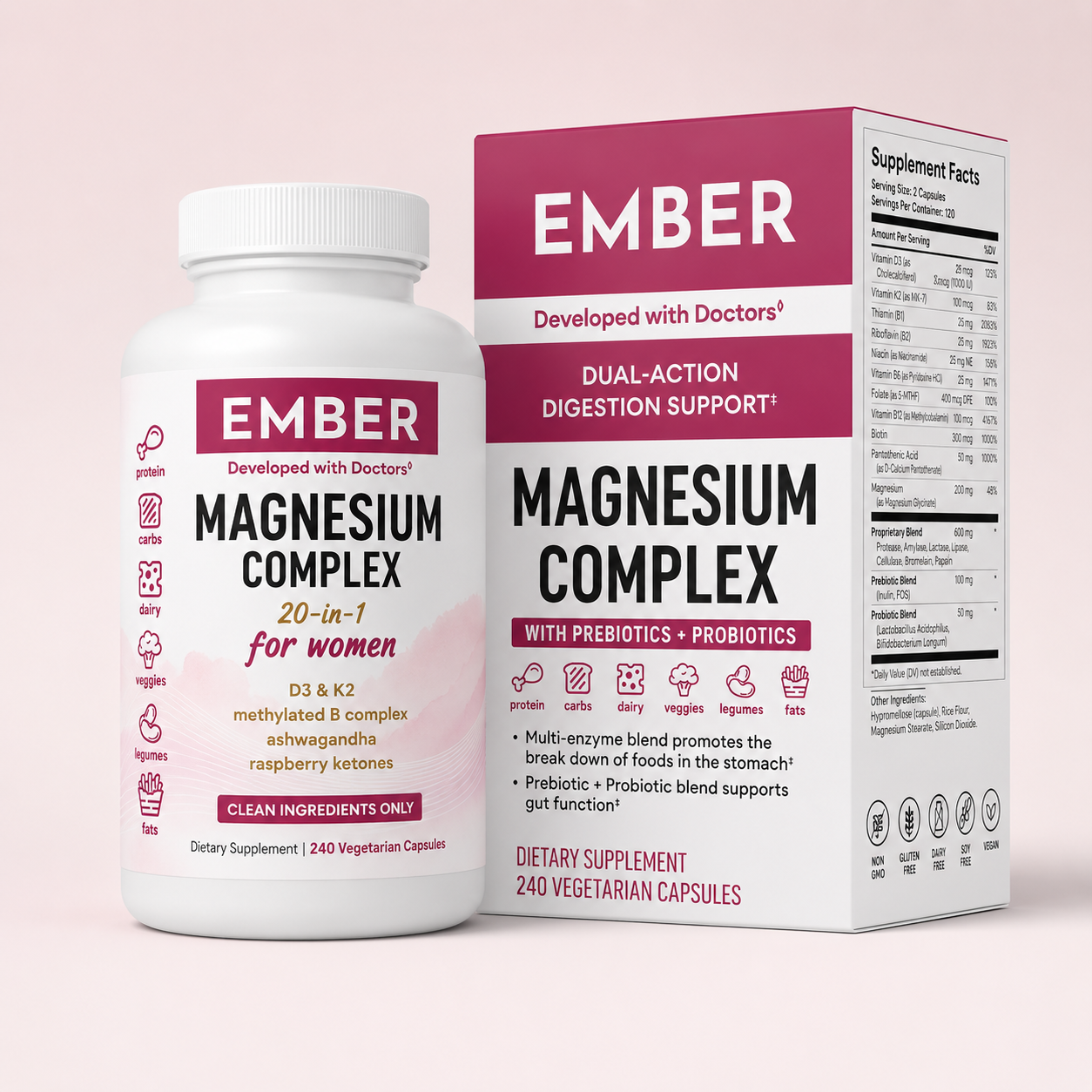 Magnesium Complex for Women | 20-in-1 Formula with Vitamin D3, K2 & Ashwagandha