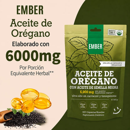 Aceite de Orégano con Aceite de Semilla Negra