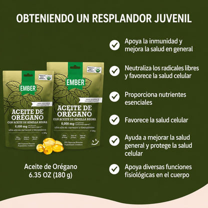 Aceite de Orégano con Aceite de Semilla Negra