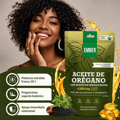 Aceite de Orégano con Aceite de Semilla Negra