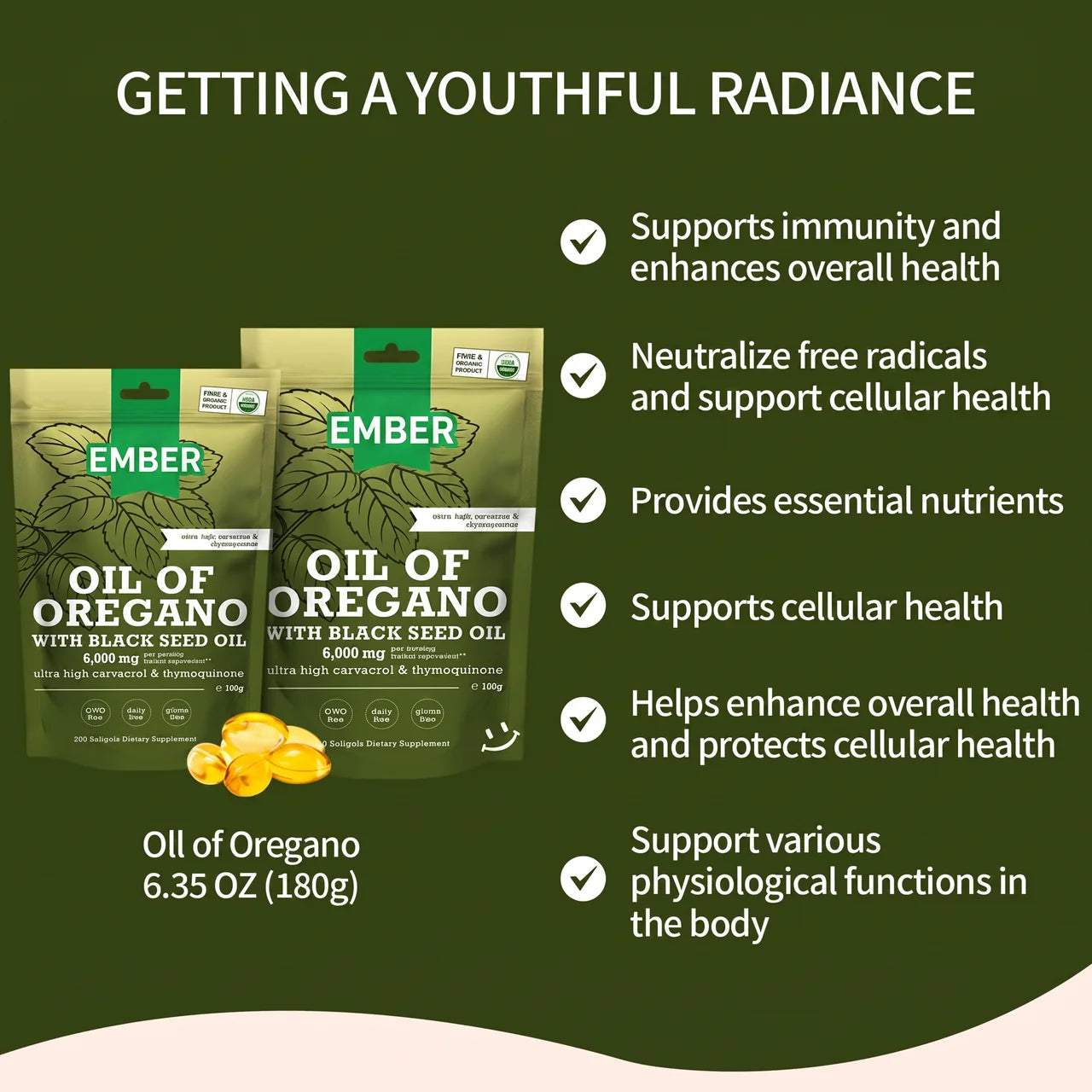 Oregano Oil with Black Seed Oil Softgels